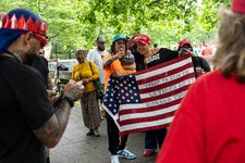 Un acto de Trump en el Bronx en mayo mostró el apoyo de negros y latinos.