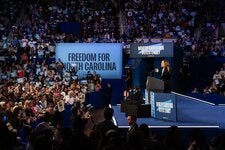 Vice President Kamala Harris in Greenville, N.C., on Sunday.