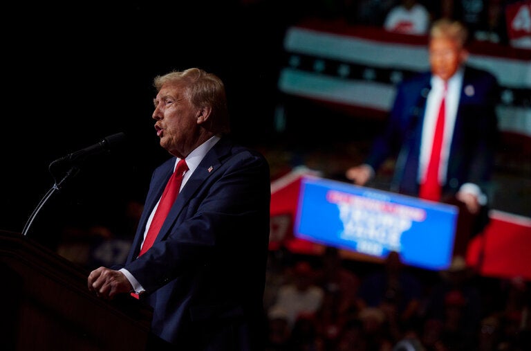 Former President Donald J. Trump at a rally in Reno, Nev., last week.